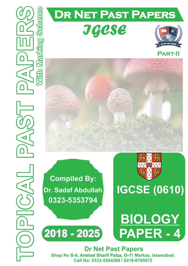 IGCSE Biology 0610 Topical Past Papers Paper 4 Part II cover