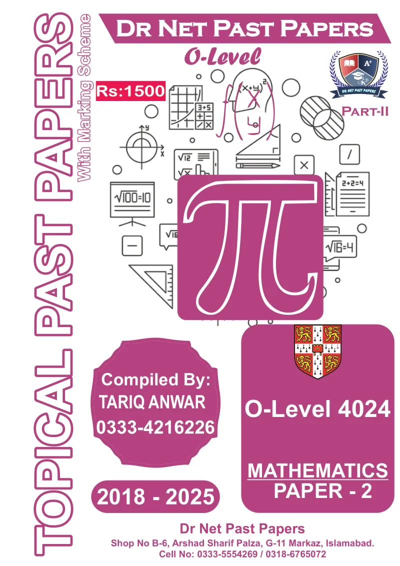 DR Net O Level Mathematics 4024 Paper 2 Part II topical past papers book cover, 2018-2025, with marking scheme